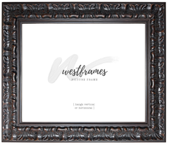 Isabella Vintage Walnut Brown Wood Baroque Ornate 3.625 Inch Wide Picture Frame - West Frames