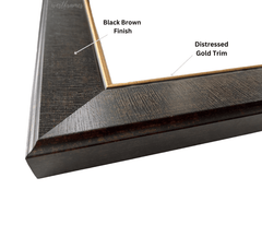 Kennedy Distressed Brown Gold Wall Picture Frame - West Frames
