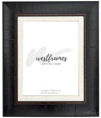 Lodge Rustic Distressed Picture Frame Dark Espresso Walnut with Linen Liner - West Frames