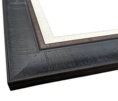 Lodge Rustic Distressed Picture Frame Dark Espresso Walnut with Linen Liner - West Frames