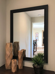 Lodge Rustic Textured Distressed Framed Wall Mirror Dark Espresso Walnut - West Frames