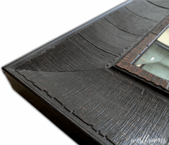 Lodge Rustic Textured Distressed Framed Wall Mirror Dark Espresso Walnut - West Frames