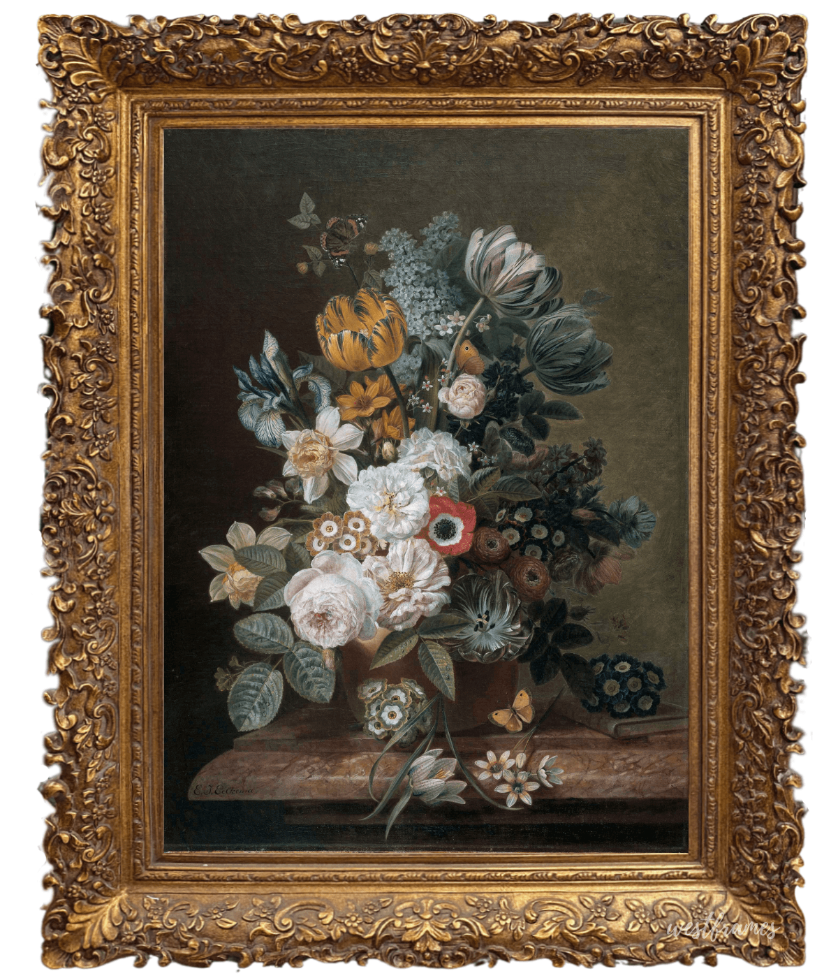 Louis French Baroque Rococo Ornate Wood Picture Frame Antique Gold Leaf - West Frames
