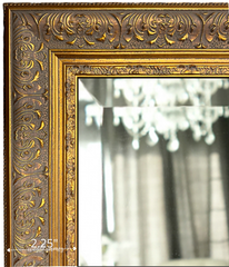 Majesty French Ornate Embossed Framed Wall Mirror Antique Gold Finish - West Frames