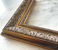 Majesty French Ornate Embossed Wood Picture Frame Antique Gold 1.625 inches - West Frames