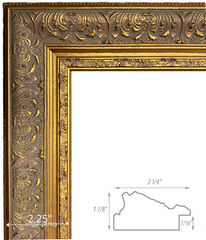 Majesty French Ornate Embossed Wood Picture Frame Antique Gold - West Frames