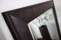 Marcello Rustic Charcoal Brown Leaner Floor Framed Mirror - West Frames