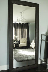 Marcello Rustic Charcoal Brown Leaner Floor Framed Mirror - West Frames