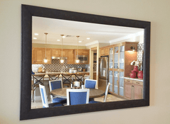 Marcello Rustic Dark Charcoal Brown Framed Wall Mirror 4.25" Wide - West Frames