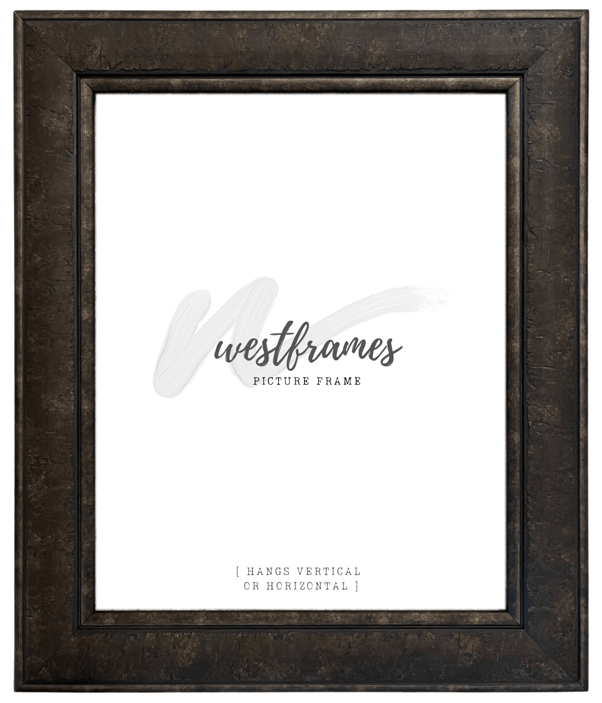 Marcello Rustic Distressed Dark Charcoal Brown Wall Picture Frame - West Frames