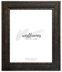 Marcello Rustic Distressed Dark Charcoal Brown Wall Picture Frame - West Frames