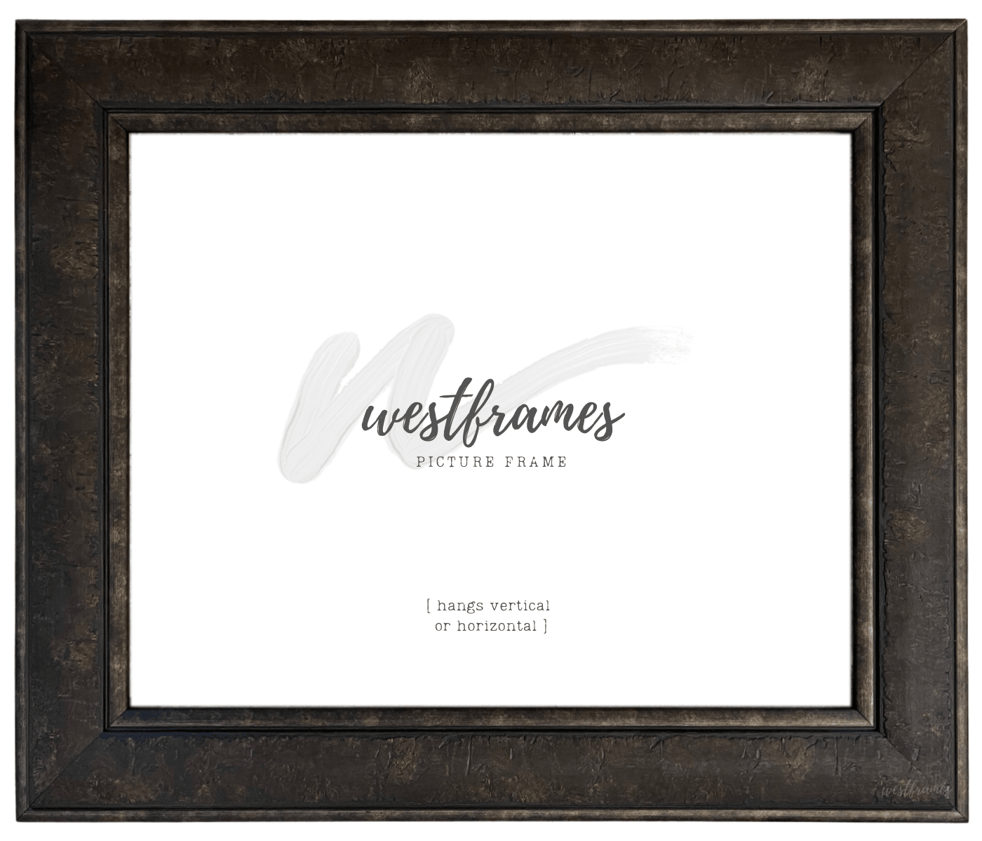 Marcello Rustic Distressed Dark Charcoal Brown Wall Picture Frame - West Frames