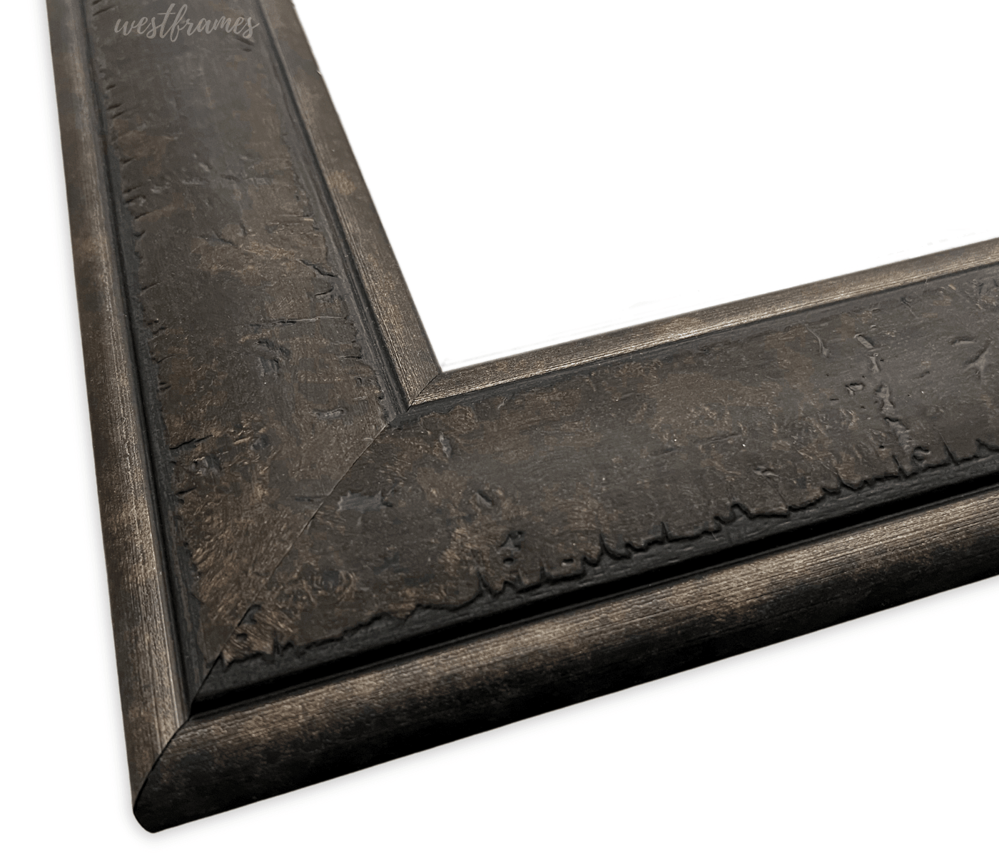 Marcello Rustic Distressed Dark Charcoal Brown Wall Picture Frame - West Frames