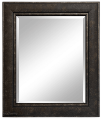 Marcello Rustic Distressed Framed Wall Mirror Dark Charcoal Brown 3" Wide - West Frames