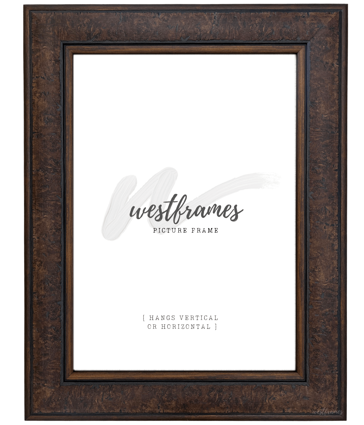 Marcello Rustic Distressed Walnut Brown Wall Picture Frame - West Frames