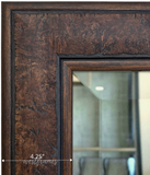 Marcello Rustic Walnut Brown Leaner Floor Framed Mirror - West Frames