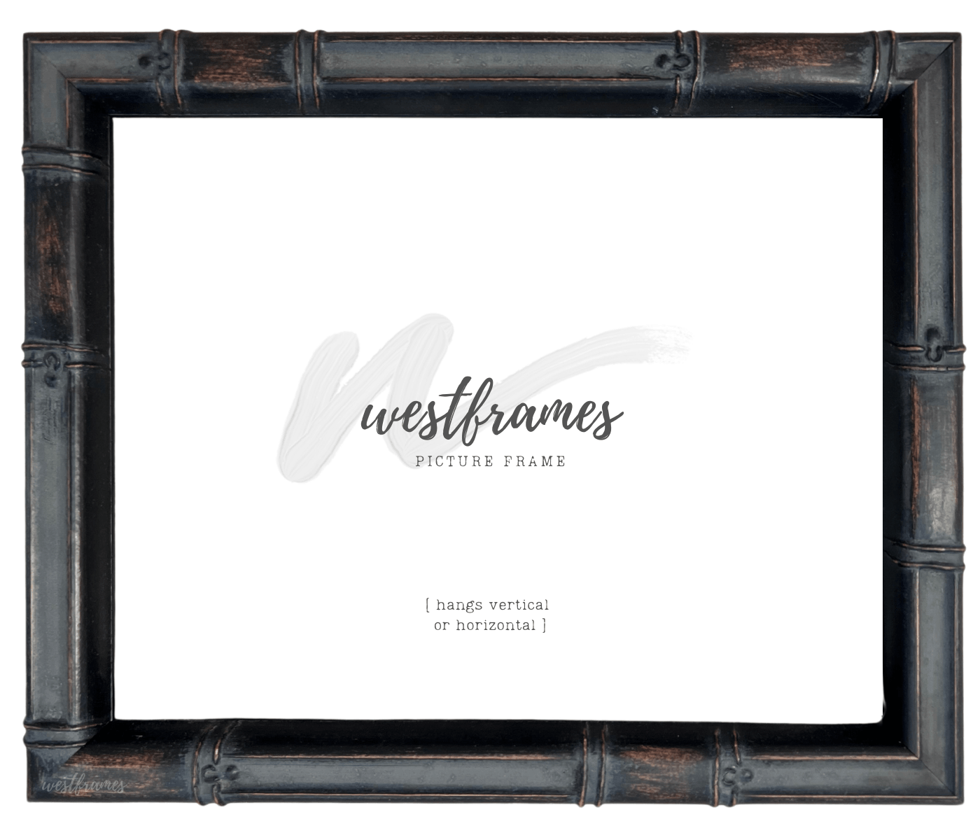 Modern Bamboo Black Brown Patina Finish Wood Picture Frame - West Frames
