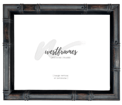 Modern Bamboo Black Brown Patina Finish Wood Picture Frame - West Frames