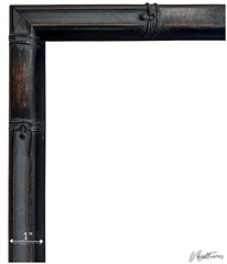 Modern Bamboo Black Brown Patina Finish Wood Picture Frame - West Frames