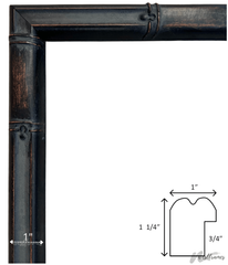 Modern Bamboo Black Brown Patina Finish Wood Picture Frame - West Frames