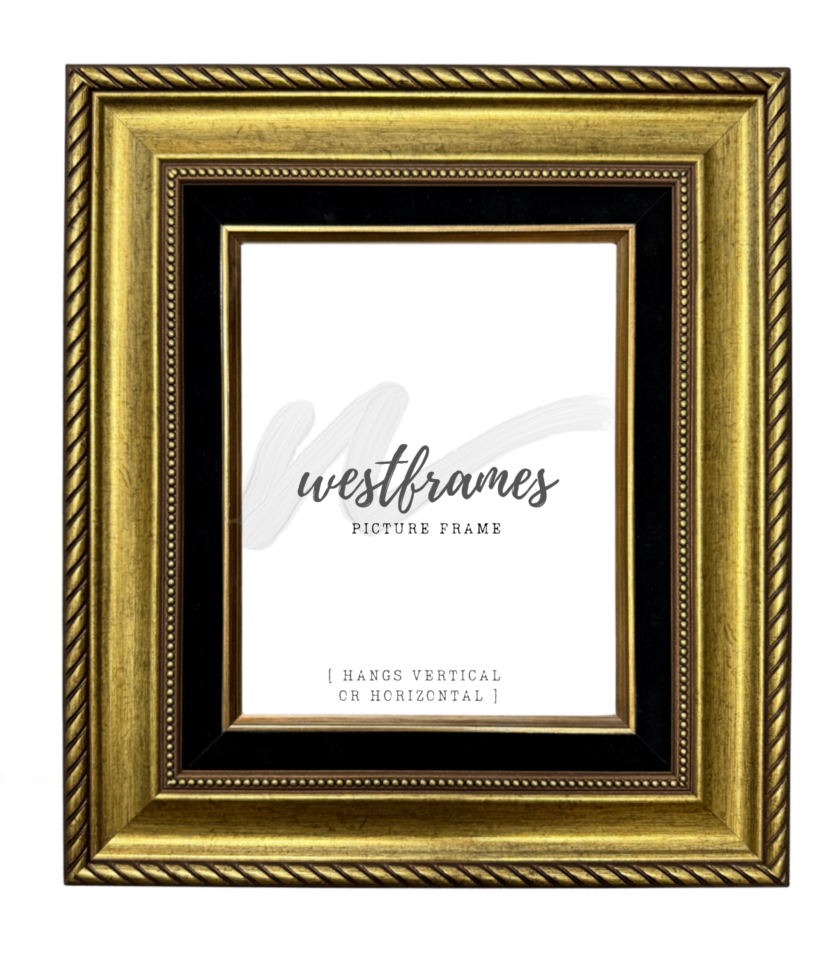 Montana Antique Gold Black Linen Liner 3.25 Inch Wide Wall Picture Frame - West Frames