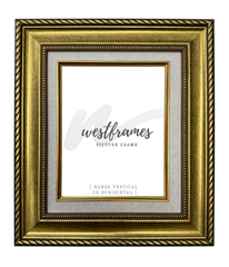 Montana Antique Gold Natural Linen Liner 3.25 Inch Wide Wall Picture Frame - West Frames