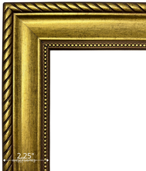Montana Antique Gold Picture Frame - 2.25" Wide | Classic Rope & Beaded Design - West Frames