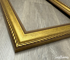 Montana Antique Gold Picture Frame - 2.25" Wide | Classic Rope & Beaded Design - West Frames