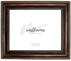 Montana Bronze Gold Picture Frame - 2.25 in Wide | Classic Rope & Beaded Design - West Frames