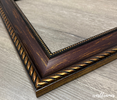 Montana Bronze Gold Picture Frame - 2.25 in Wide | Classic Rope & Beaded Design - West Frames