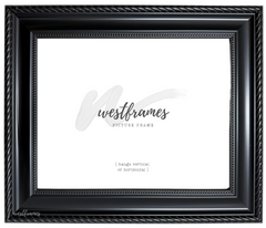 Montana Black Picture Frame - 2.25" Wide | Classic Rope & Beaded Design
