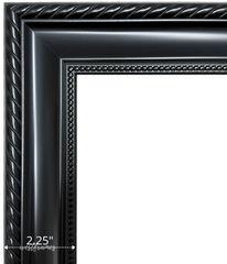 Montana Black Picture Frame - 2.25" Wide | Classic Rope & Beaded Design