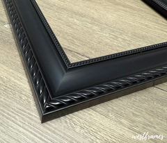 Montana Black Picture Frame - 2.25" Wide | Classic Rope & Beaded Design
