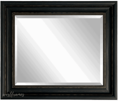 Montreal Distressed Antique Black & Gold Framed Wall Mirror - West Frames