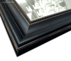 Montreal Distressed Antique Black & Gold Framed Wall Mirror - West Frames