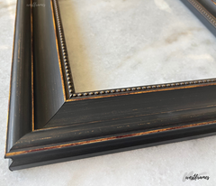 Montreal Distressed Antique Black and Gold Wall Picture Frame 2-inches wide - West Frames