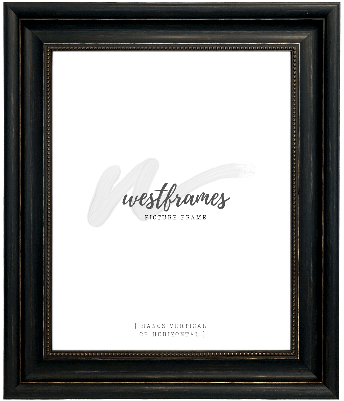 Montreal Distressed Black and Gold Wall Picture Frame - West Frames