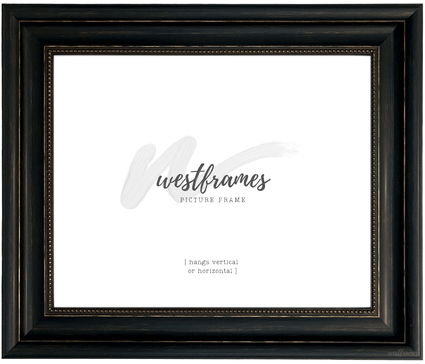 Montreal Distressed Black and Gold Wall Picture Frame - West Frames