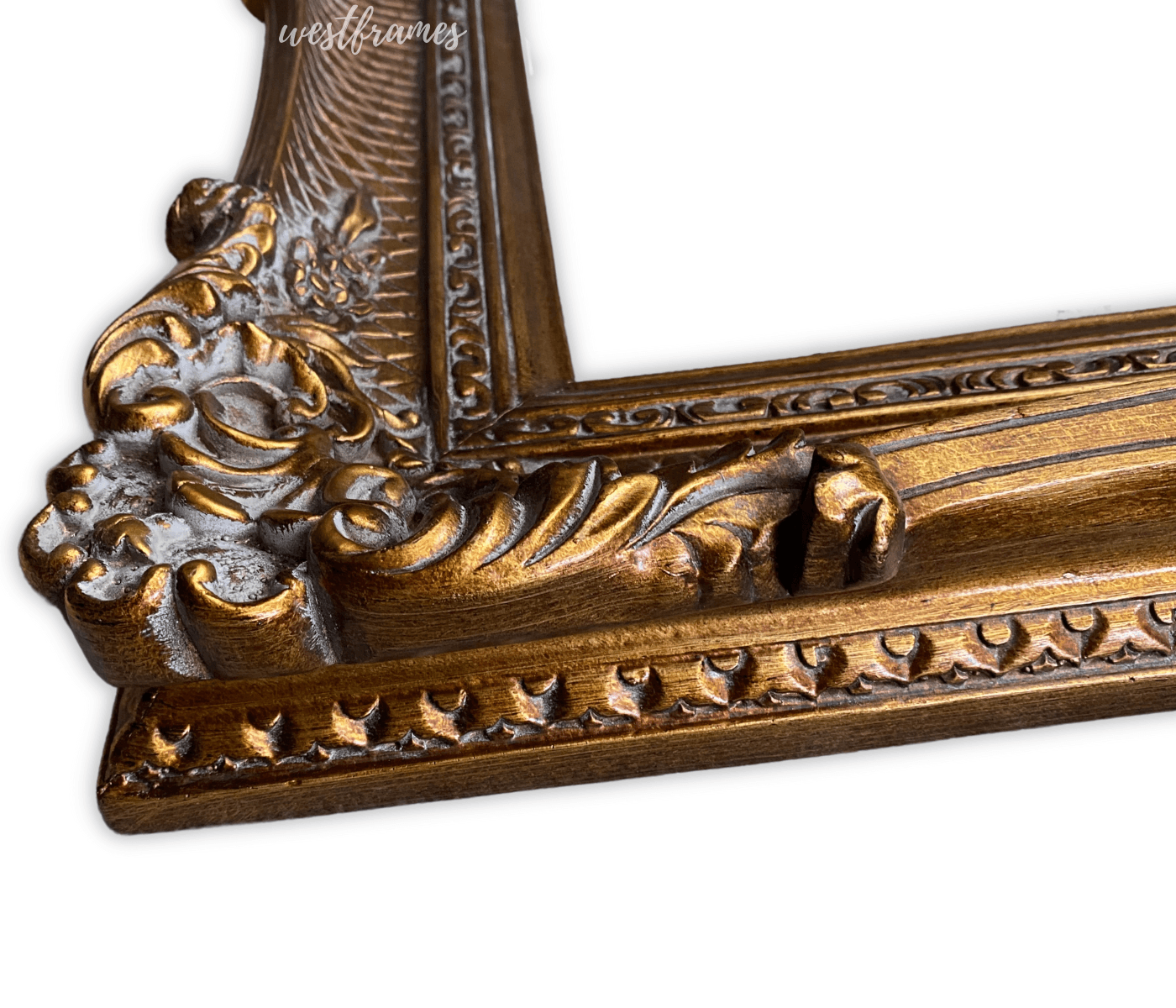 Napoleon French Baroque Rococo Ornate Wood Wall Picture Frame Antique Dark Gold - West Frames
