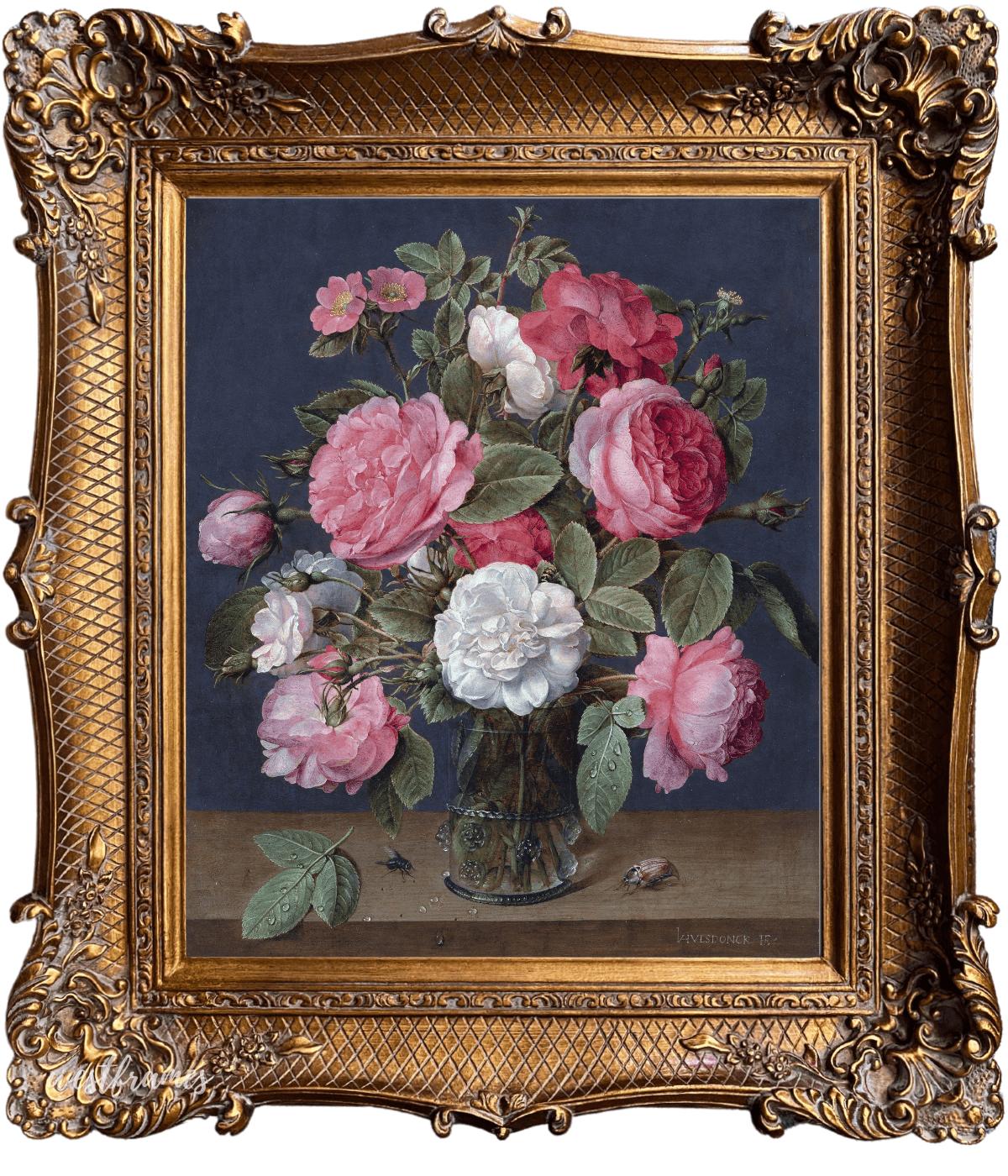Napoleon French Baroque Rococo Ornate Wood Wall Picture Frame Antique Dark Gold - West Frames