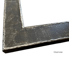 Neo Urban Industrial Distressed Rustic Dark Grey Charcoal Wood Picture Frame - West Frames
