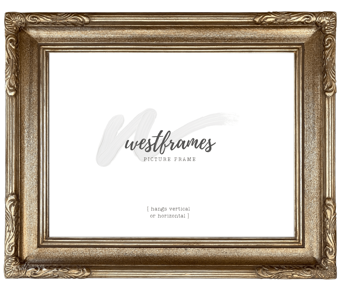 Paris French Ornate Antique Silver Gold Leaf Baroque Wood Picture Frame - West Frames