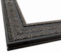 Parisienne French Ornate Embossed Wood Picture Frame Antique Black Patina Finish - West Frames