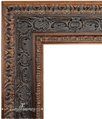 Parisienne French Ornate Embossed Wood Picture Frame Antique Bronze Black Patina - West Frames
