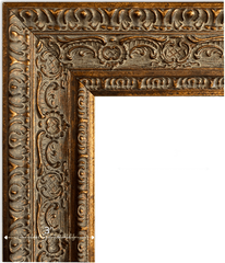 Parisienne French Ornate Embossed Wood Picture Frame Antique Gold Patina Finish - West Frames