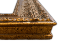 Parisienne French Ornate Embossed Wood Picture Frame Antique Gold Patina Finish - West Frames