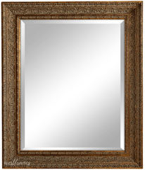 Parisienne Ornate Wood Framed Wall Mirror Antique Gold Patina Finish - West Frames