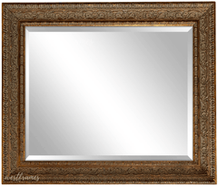 Parisienne Ornate Wood Framed Wall Mirror Antique Gold Patina Finish - West Frames