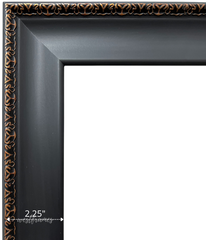 Pierre Vintage Black Ornate Gold 2.25 Inch Wide Wall Picture Frame - West Frames