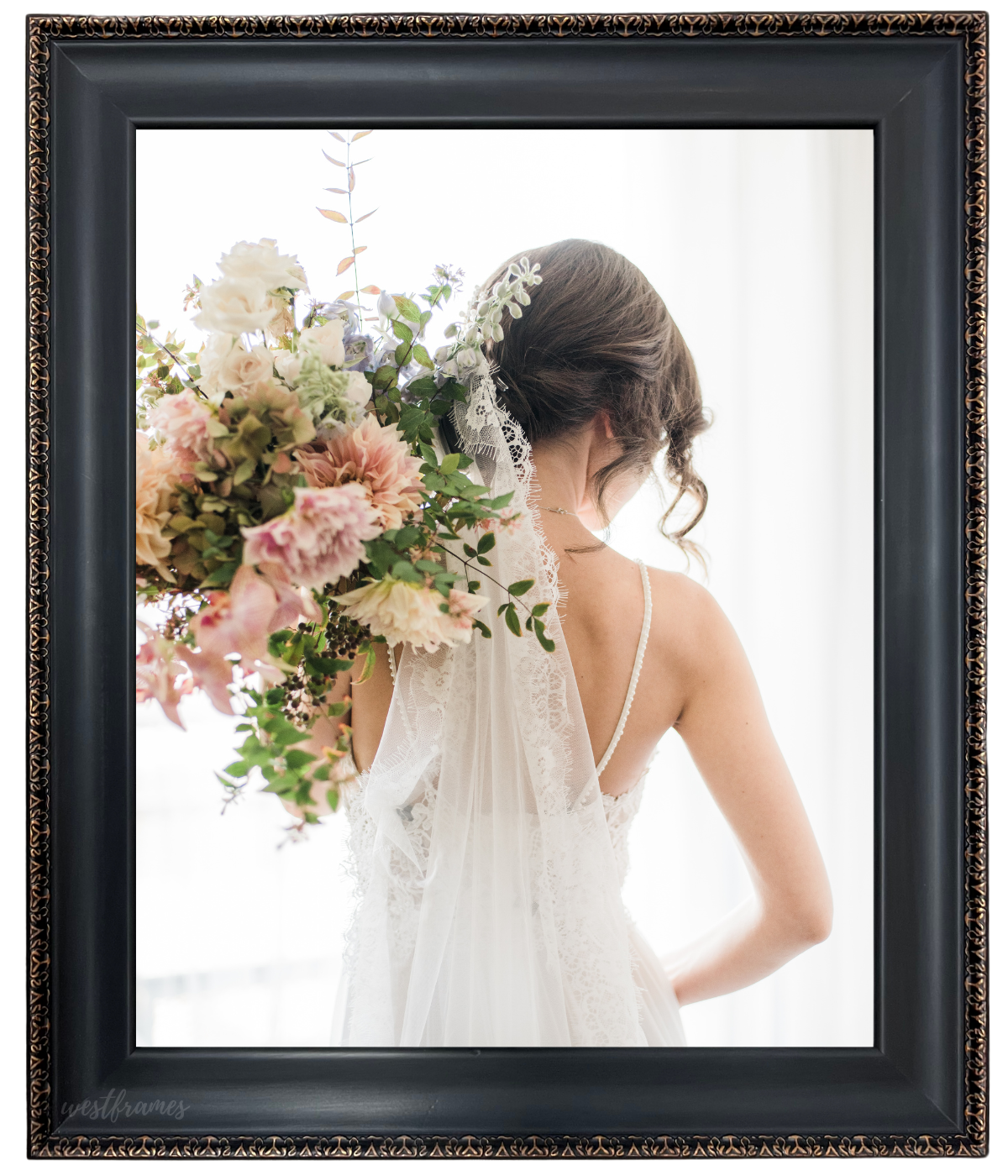 Pierre Vintage Black Ornate Gold 2.25 Inch Wide Wall Picture Frame - West Frames
